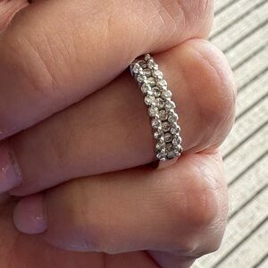 Diamond & Silver 14 K  gold engagement Ring